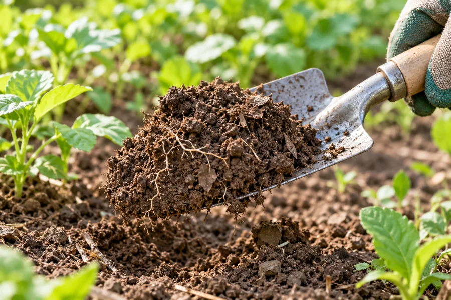 Illustrative soil observation for an article about organic matter